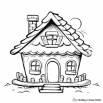 Cheerful Gingerbread Bird House Coloring Pages 2