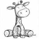 Cheerful Stuffed Giraffe Coloring Pages 1