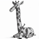 Cheerful Stuffed Giraffe Coloring Pages 2