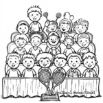 Cheerful Tennis Audience Coloring Pages 1