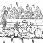 Cheerful Tennis Audience Coloring Pages 2