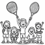 Cheerful Tennis Audience Coloring Pages 3