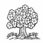 Cherry Blossom in Spring Coloring Sheets 2
