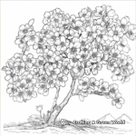 Cherry Blossom Spring Calendar Coloring Pages 3