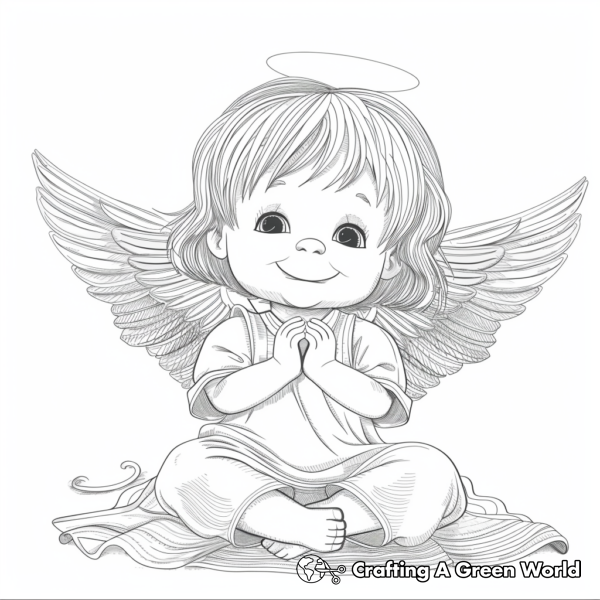 Cherubic Little Angel Coloring Pages 1