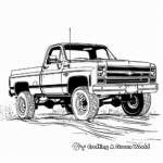 Chevy Truck in the Wild: Off-Road Coloring Pages 1