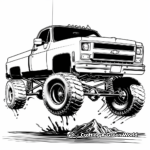 Chevy Truck in the Wild: Off-Road Coloring Pages 4