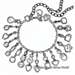 Chic Charm Bracelet Coloring Pages for Kids 2
