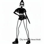 Chic Fashion Black Barbie Coloring Pages 1