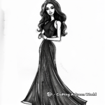 Chic Fashion Black Barbie Coloring Pages 2