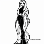 Chic Fashion Black Barbie Coloring Pages 3