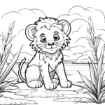 Child-friendly Cartoon Animal Coloring Pages 1