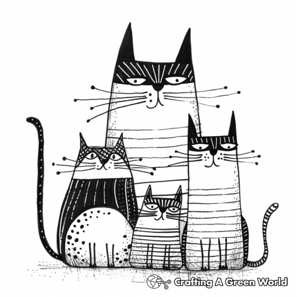 Cat Family Coloring Pages - Free &amp; Printable!