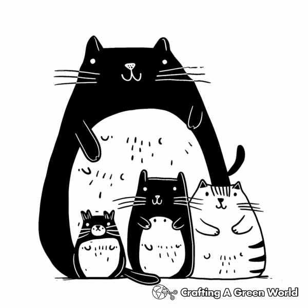 Cat Family Coloring Pages - Free &amp; Printable!