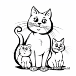 Child-Friendly Cartoon Cat Coloring Pages 3