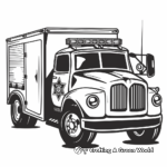 Child-Friendly Cartoon Police Truck Coloring Pages 2