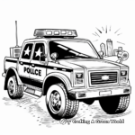 Child-Friendly Cartoon Police Truck Coloring Pages 3