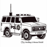 Child-Friendly Cartoon Police Truck Coloring Pages 4