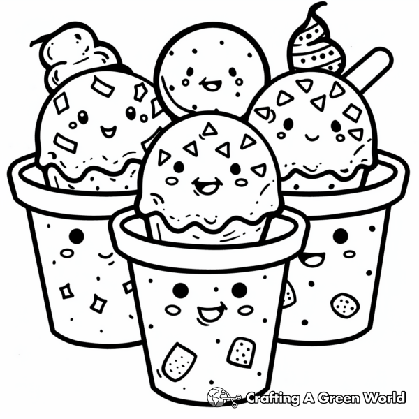 Kawaii Ice Cream Coloring Pages - Free & Printable!