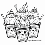 Child-Friendly Gelato Cups Kawaii Coloring Pages 4