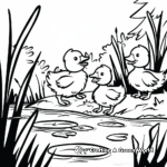 Children-Friendly Duck Pond Coloring Pages 2