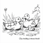 Children-Friendly Duck Pond Coloring Pages 3