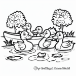 Children-Friendly Duck Pond Coloring Pages 4