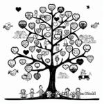 Children's Beginners Family Tree Coloring Pages 2