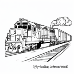 Children's Colorful Freight Train Coloring Pages 1