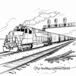 Children's Colorful Freight Train Coloring Pages 2