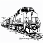 Children's Colorful Freight Train Coloring Pages 4