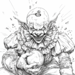 Chilling Magic Trick Clown Coloring Pages 1