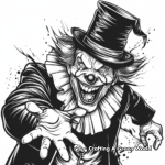 Chilling Magic Trick Clown Coloring Pages 2
