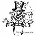 Chilling Magic Trick Clown Coloring Pages 4