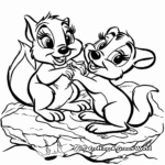 Chip 'n' Dale's Snowy Playtime Coloring Pages 1