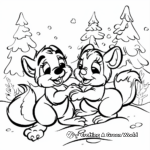 Chip 'n' Dale's Snowy Playtime Coloring Pages 2