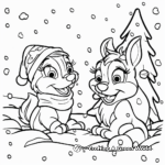Chip 'n' Dale's Snowy Playtime Coloring Pages 4