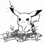 Christmas Pikachu with Christmas Lights Coloring Pages 4