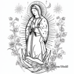 Christmas Themed Our Lady of Guadalupe Coloring Pages 1