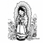 Christmas Themed Our Lady of Guadalupe Coloring Pages 2