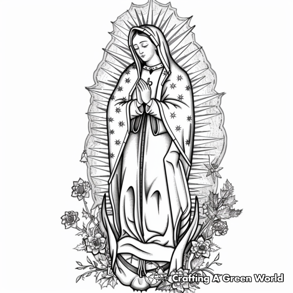 Our Lady Of Guadalupe Coloring Pages Free Printable 