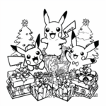 Christmas Themed Pikachu and Friends Coloring Pages 3