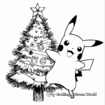 Christmas Tree Pikachu Coloring Pages 1