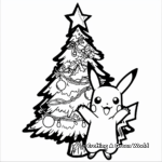 Christmas Tree Pikachu Coloring Pages 4