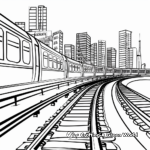 Cityscapes with Train Tracks Coloring Pages 4