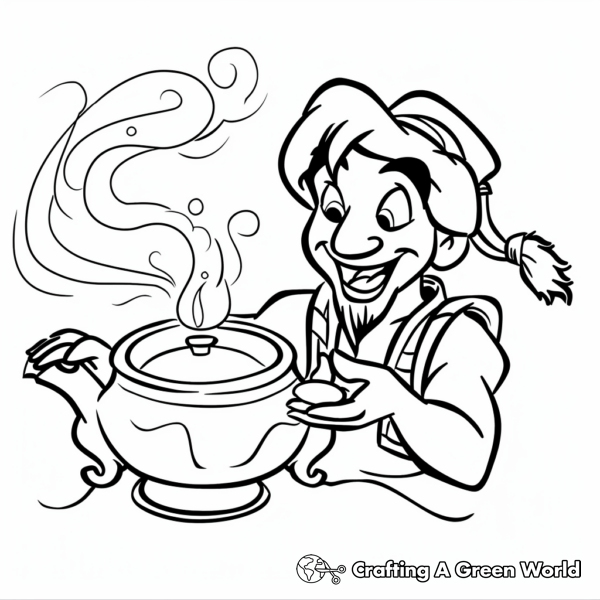 Classic Aladdin and the Magic Lamp Coloring Pages 1