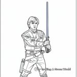 Classic Blue Lightsaber Coloring Pages 1