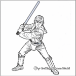 Classic Blue Lightsaber Coloring Pages 4