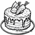 Classic Carrot Cake Coloring Pages for Kids 4