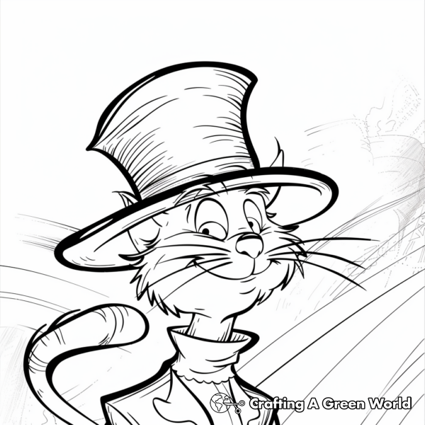 Classic Cat in The Hat Coloring Pages 1